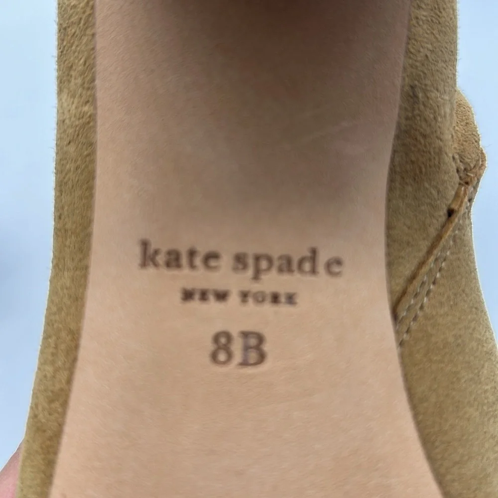 Kate Spade New York Knott Mid Boot Tan Suede Ankle Boots Women’s US 8B NWB
